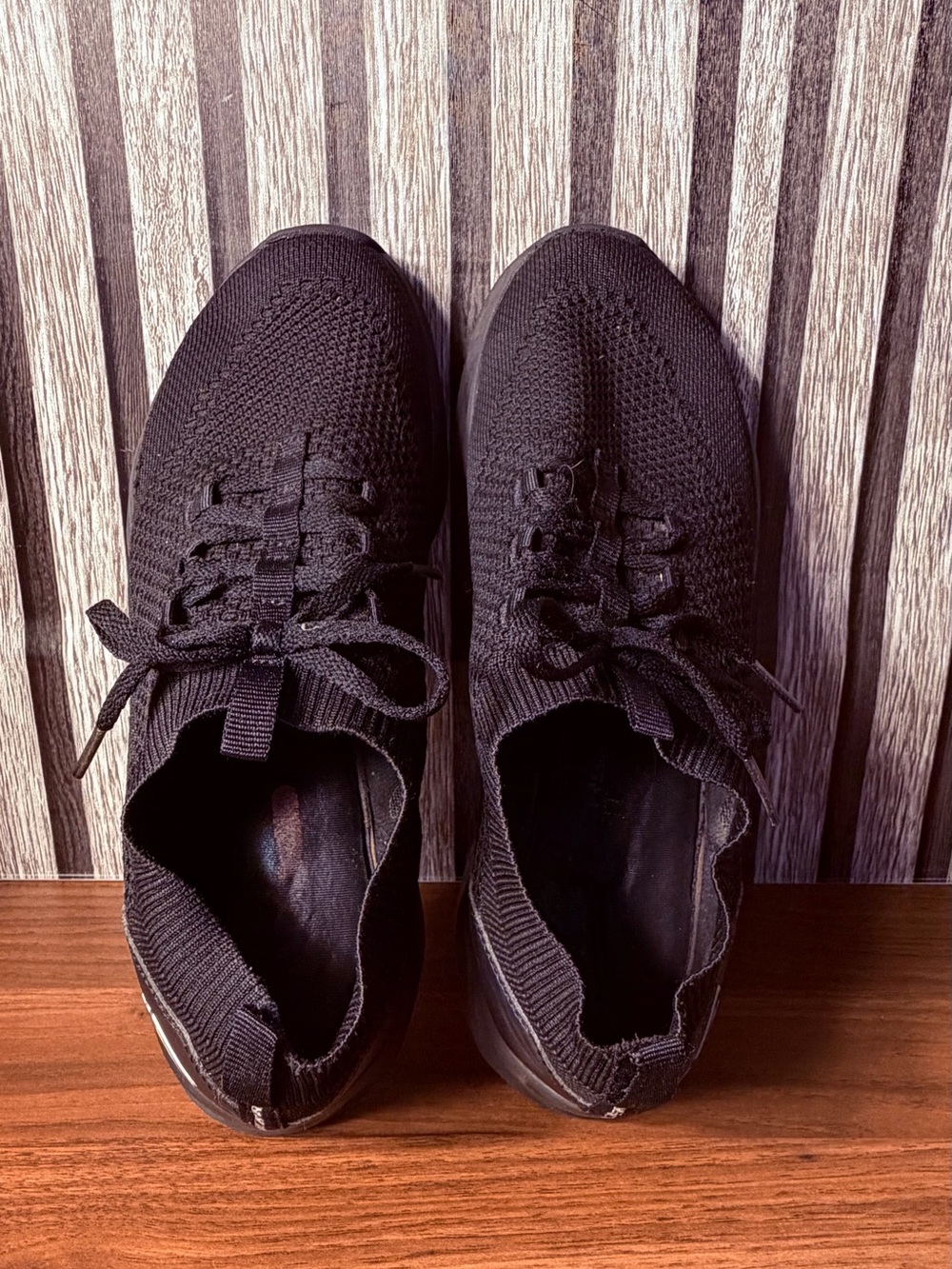 Skechers Black Knit Lace-Up Women's Sneakers